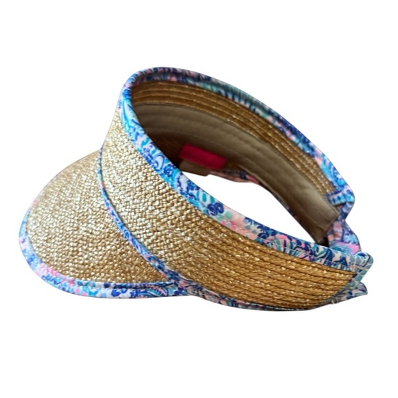 Lilly Pulitzer straw visor adjustable like new - Picture 2 of 5